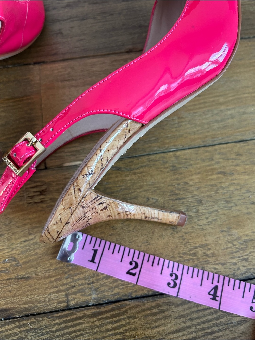 Vince Camuto Hot Pink Patent Slingback Pumps - Picture 8 of 11